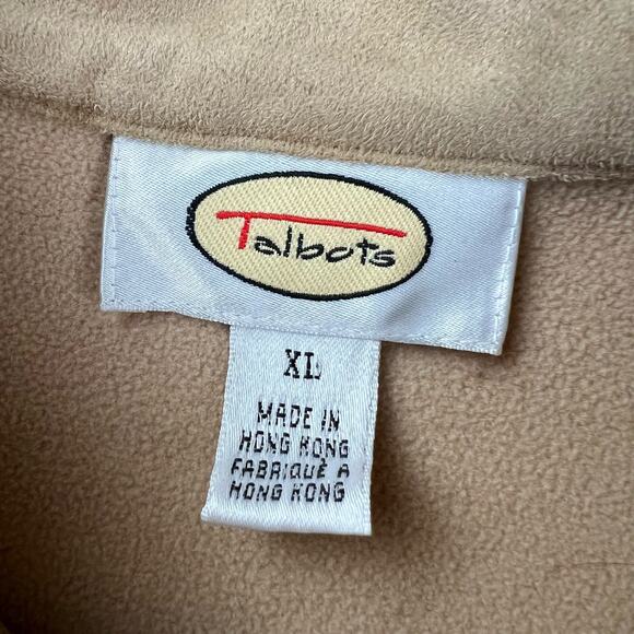 Talbots Women's XL Tan Moleskin Faux Suede Unlined Full Zip Vest - Picture 8 of 8